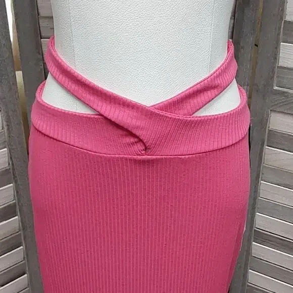 Women's Cross Waist Rib-Knit Midi Skirt | Future Collective | Small - Picture 2 of 12